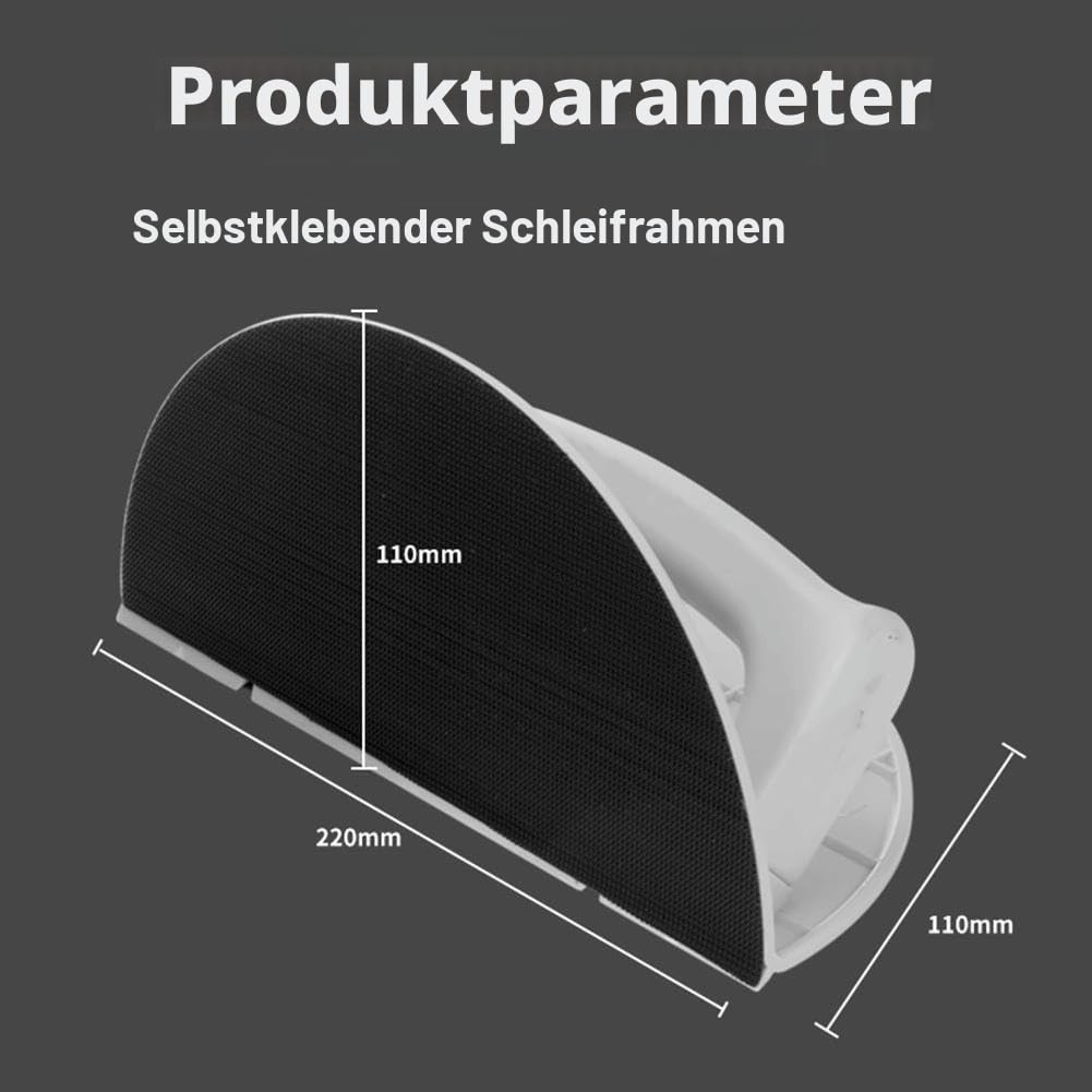 Trockenbau-Eckschleifer, rechtwinklig, halbrund, Winkelschleifwerkzeug + 10 Schleifpapier, Handschleifer für Eckwandreinigung und Polieren