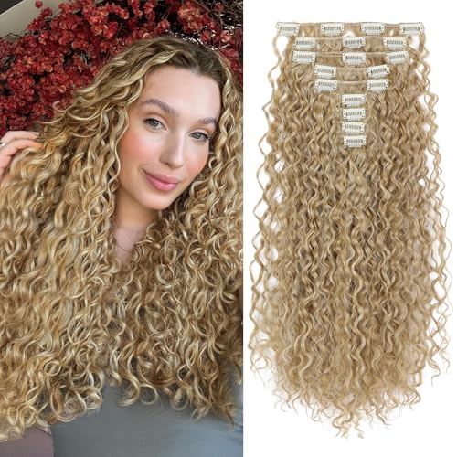 Extensions de cheveux synthétiques à clip pour gagner du volume sur cheveux fins 55 cm