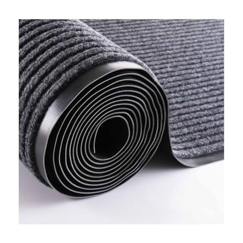 Tapis d'entrée en PVC gris 1x12m pour couloir et zones de passage