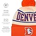 FOCO Denver Broncos NFL Heritage Stripe Retro Logo Pom Beanie - Cream