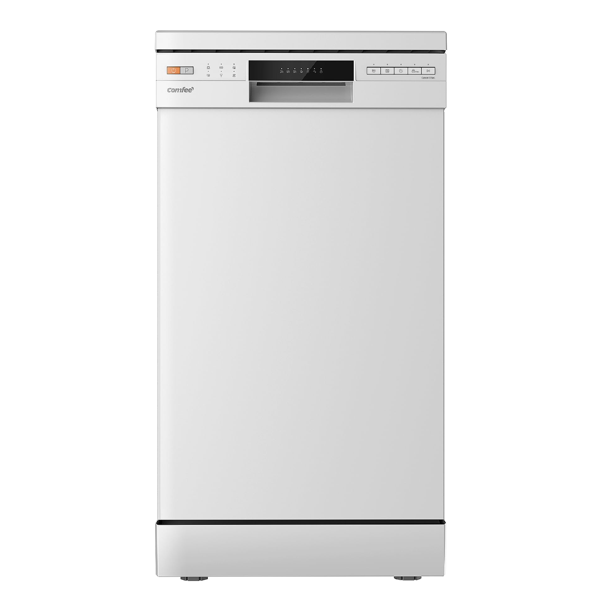 COMFEE' CDWEF1034BW Lave-vaisselle indépendant 10 couverts démarrage différé fonction demi-charge paniers flexibles Blanc