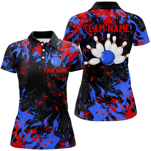 Personalized Bowling Shirt for Men & Women Camo Bowling Team Jersey Bowling Polo & Quarter-Zip Shirt Multicolor2