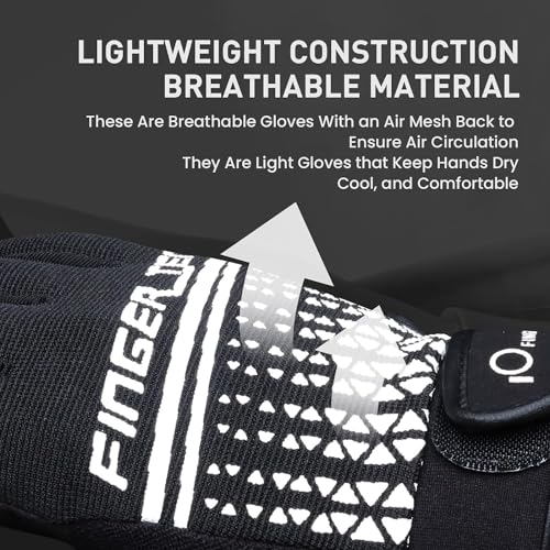 Workout Gloves Full Finger Men Women Touchscreen Gel Padded Anti-Slip for Cycling Fitness Gym Weight Lifting Fishing Driving, Exercise Training Gloves Strength Full Palm Protection - Image 4