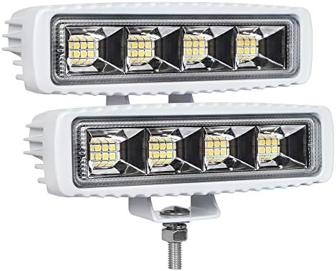 EXZEIT Waterproof Led Boat Lights, 2 pc 72W Deck/Dock Marine Lights 4000LMS 120°Flood Light, 6.3inch, 12/24 V Led Light Bar