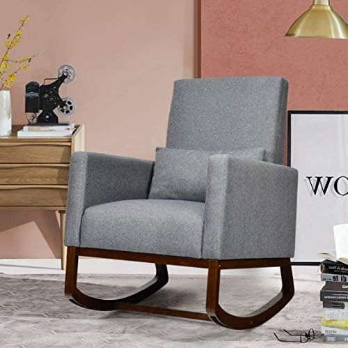 Modern Rocking Chair Sofa with Pillow 2 in 1 (Gray)