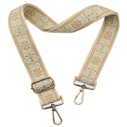 Image of LEMEDE Purse Strap Adjustable Replacement Crossbody Bag Strap Retro Jacquard Embroidery Shoulder Straps for Canvas Bag