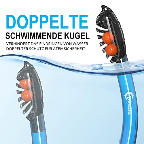 Dorlle Snorkel Set, Improved Panorama Snorkel Mask, Waterproof Diving Mask, Anti-Fog, Anti-Leak, Tempered Glass - Image 4