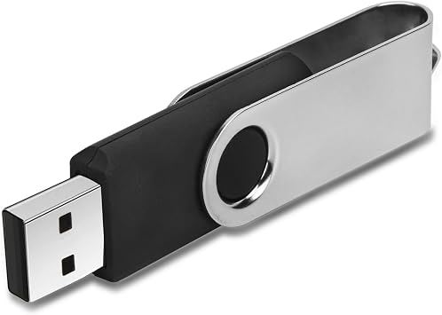Swivel Design 16GB USB Flash Drive with Keychain, USB 2.0 Portable Thumb Drive Memory Stick, FAT32 Format Flashdrive for Data Storage, Photos, Music, Files Black, 16 GB