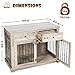 LEMBERI 44 Inch Large Dog Crate Furniture with 2 Storage Drawers, Wooden Dog Kennel Furniture as End Table, Decorative Pet Cage Dog House Indoor for Dogs