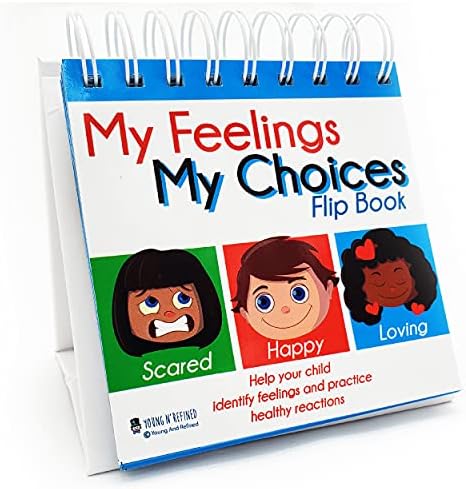 My Feelings My Choices Flip Book Tool for teaching handling 22 different emotions for children (5"x6.5") Young N Refined