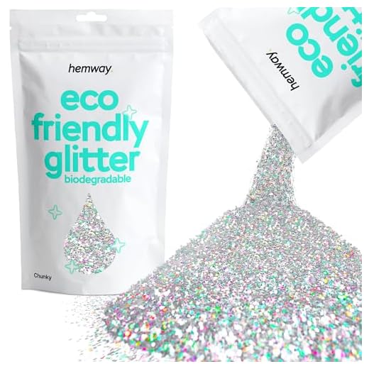 Hemway Eco Friendly Biologisch abbaubarer Glitter 100 g / 3,5 oz Kosmetik Bio Safe Funke Vegan für Gesicht, Lidschatten, Craft – 1/40 Zoll 0,025 Zoll 0,6 mm – Silber Holographic