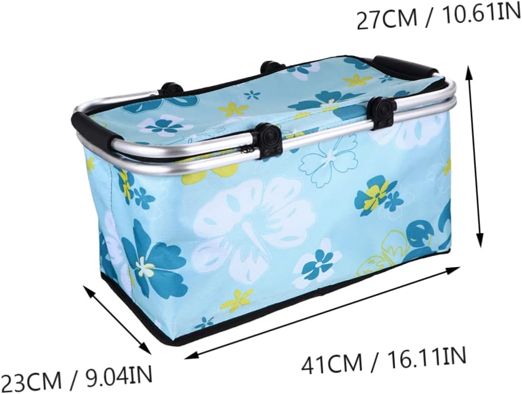 Alipis 1Pc Portable Picnic Basket Insulated Lunch Bag for Outdoor Activities Floral Design Capacity for Food and Beverages for Camping Concerts and Picnics