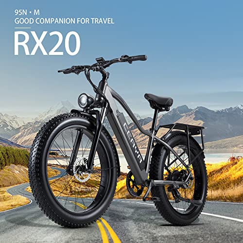 CEAYA Electric Bike,E Bike For Adults,48V 18AH Removable Massive Battery,26" x 4.0 Fat Tire Ebike, Shimano 8-Speed Snow Beach Mountain E-Bike - Image 5