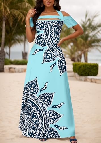 Image of SheKiss 2026 Women's Casual Summer Floral Long Maxi Dresses Floor Length Sleeveless Plus Size Sundresses