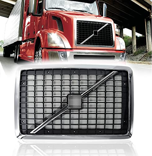 TORQUE Chrome Grille with Bug Screen With Stripe for 2004-2017 Volvo VNL Gen 2 (TR003)