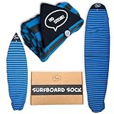 Ho Stevie! Surfboard Sock Cover - Light Protective Bag for Your Surf Board [Choose Size and Color] (Blue and Gray, 9'6