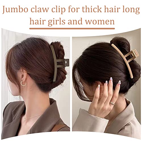 12 Pcs Big Hair Claw Clips 5.1 Inch Extra Large Claw Clips For Women & Girls Long Thick Hair, Jumbo Claw Clips 12 Solid Colors Big Jaw Hair Clips Non-Slip Strong Hold Hair Clamps For Thick Curly Straight Hair #TOP3