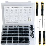 SUGOOE 32 Sizes 1540 Pcs Rubber O Rings Assortment Kit with 4pc Tools for Pressure Washer, Plumbing Sealing Repair, Air or Gas Connections OD 4mm-50mm