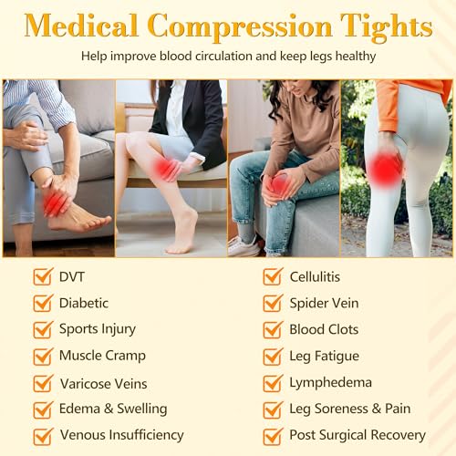 medical compression tights women 20-30 mmhg graduated compression pantyhose men footless compression stockings high waist compression leggings support hose for varicose veins edema dvt