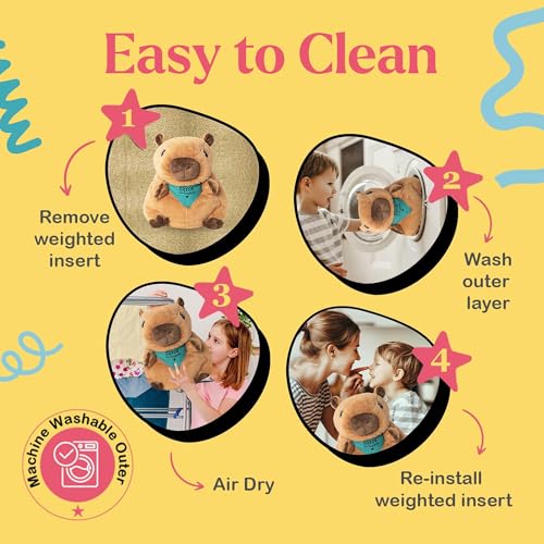 Image of Lilly's Love Weighted Stuffed Animals for Adults & Kids - 5lb Calming Capybara Plush for Anxiety, ADHD & Sensory | Machine Washable Weighted Stuffed Animal w /Removable Insert | Clyde The Capybara