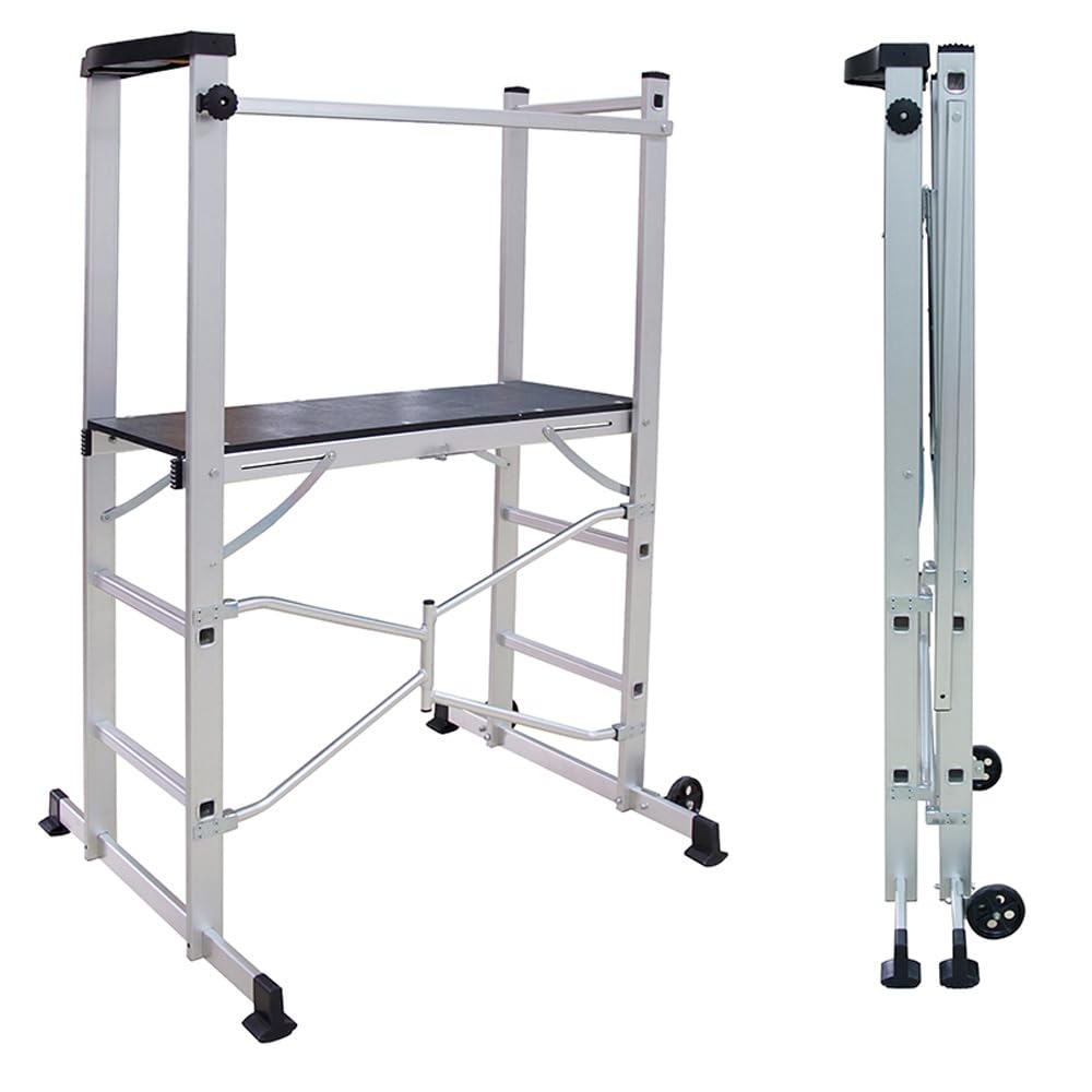 Andamio de aluminio plegable : ideal para trabajos interiores y exteriores