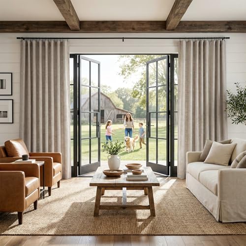 RYB HOME Beige 100% Blackout Linen Curtains 120 Inch Long for Dining Room by RYB HOME - Used condition - Image 6