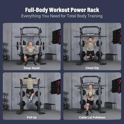 Image of Major Fitness Drone2 Advanced Training Smith Machines- All-in-One Home Gym Squat Rack with Aluminum Pulley Set , Weight Bar, Dual LAT Pull-Down Systems & Cable Crossover Machine for Full-Body Workouts