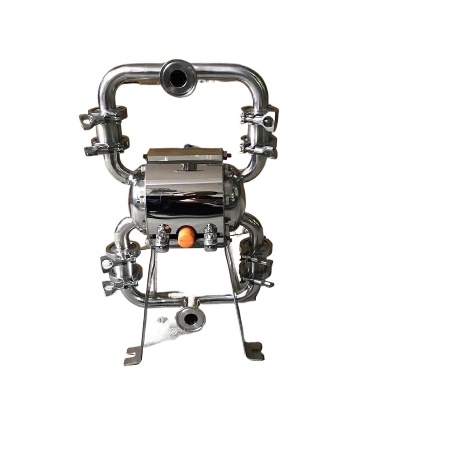 CUDTAPI Stainless Steel Air Operated Double Sanitary Food Grade Diaphragm Pump, QBY3-W25 Self-Priming(PTFE Diaphragm)