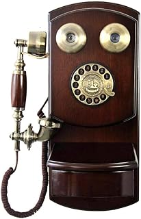 WYH Telephone Wall mounted Antique Vintage Rotary Dial Telephone Retro Vintage Styles Home telephone Wall mounted Old Fashioned Mechanical bell Rotary Dial Retro Telephone