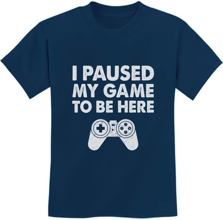 Tstars I Paused My Game to Be Here T Shirt Boys - Funny Gamer Shirts for Kids - Youth Gaming Gift for Videogame Lovers