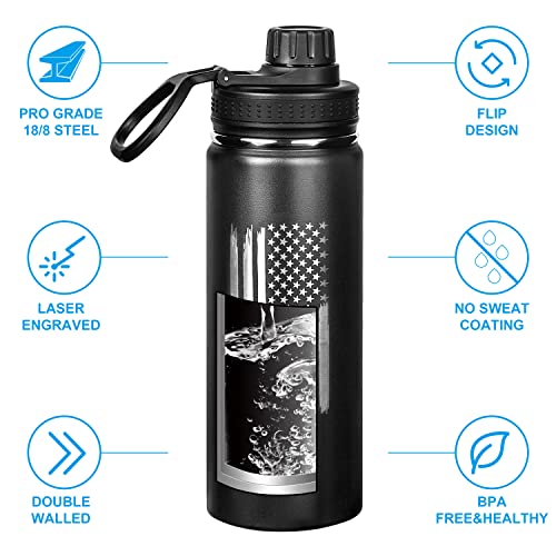 20Oz American Flag Water Bottle – Usa Double Wall Vacuum Insulated Stainless Steel Great For Pt And Outdoor Sports Like Hiking Camping And Cycling #TOP6