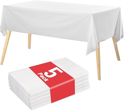 Miniatura 20 de Rollo de mantel de plástico, 310 pies x 54 pulgadas, mantel de mesa de plástico desechable negro, rollo de mantel premium PEVA impermeable negro con