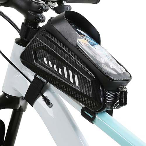 Marco de bolsa de bicicleta, bolsa de almacenamiento para marco de ciclista, organizador de bicicleta de montaña a prueba de polvo, bolsa de tubo superior para pantalla táctil para teléfono móvil