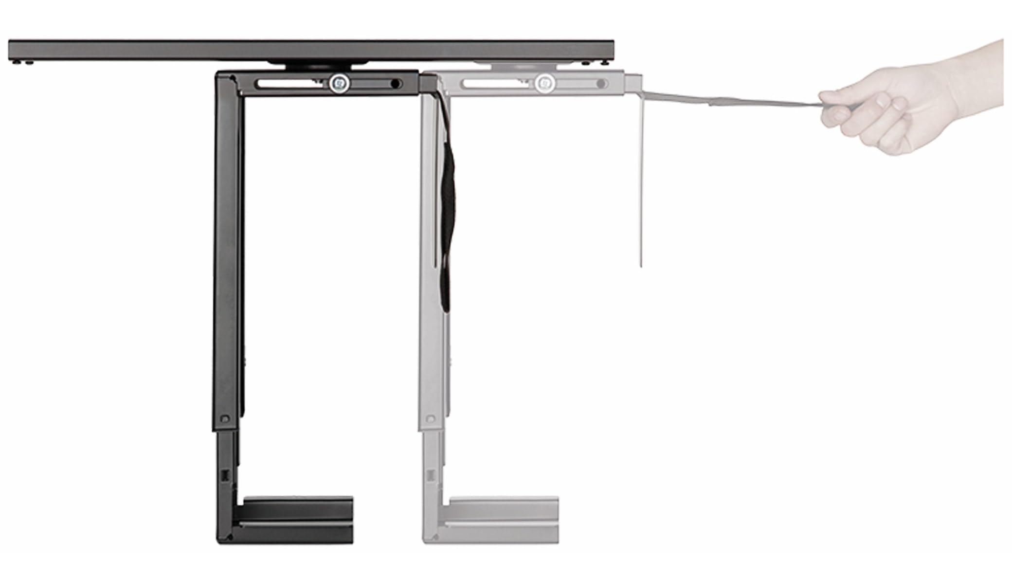 LogiLink EO0031 - Supporto da tavolo regolabile per PC, girevole a 360°, con regolazione variabile delle dimensioni e chiusura rapida, max. 10 kg