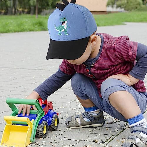 Kids Dinosaur Embroidery Baseball Cap, Adjustable Snapback Washed Distressed Vintage Retro Cotton Sun Hat3