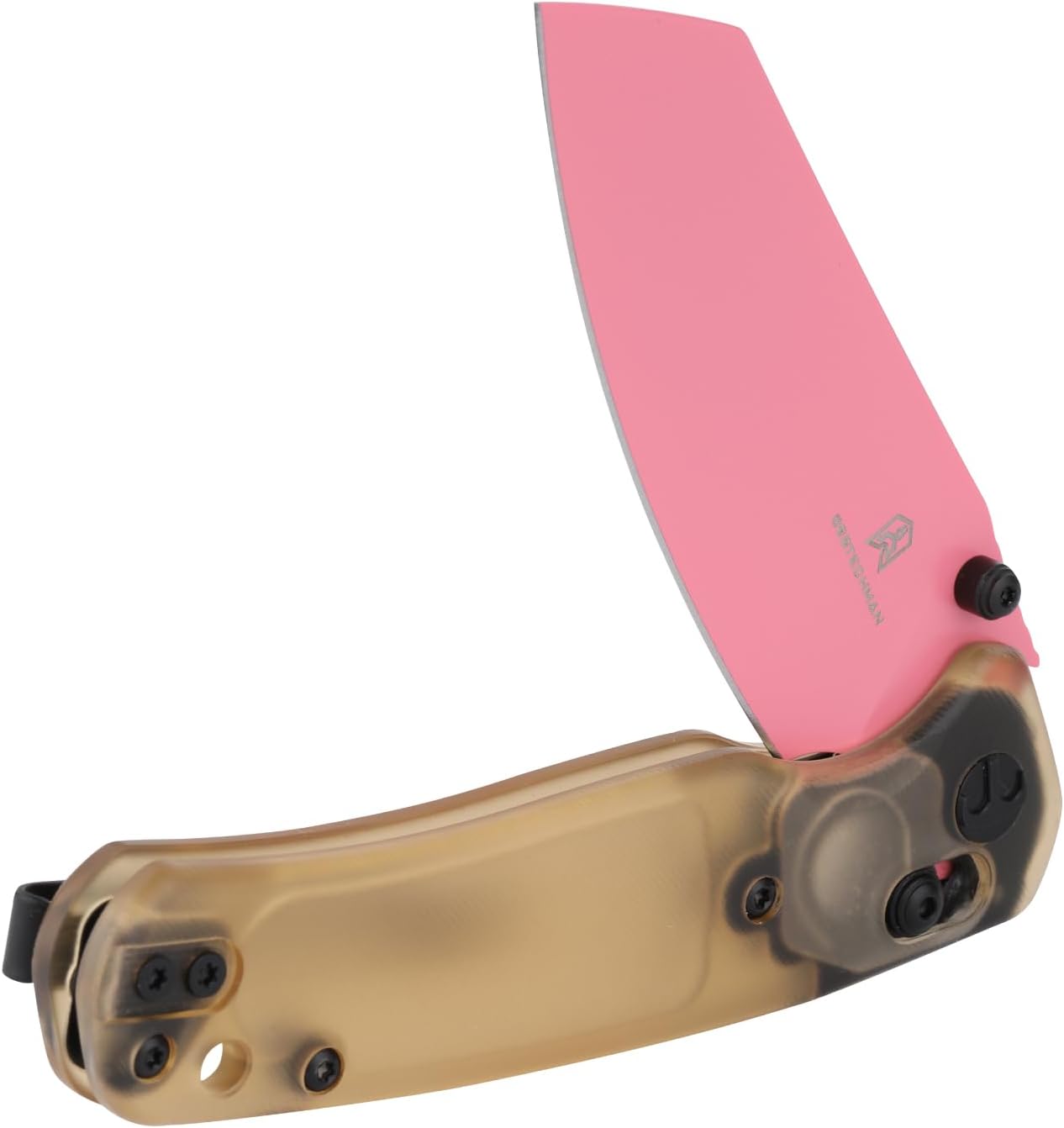 BESTECHMAN Pink Pocket Knife with 10Cr15CoMoV Blade, G10 Handle, Ambidextrous Design - Tactical Folding Knife for Women & Men (PINK)
