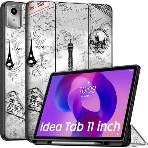 Image of Robustrion Case Cover for Lenovo Idea Tab Cover 11 inch with [Pencil Holder], Trifold Flip Cover Case for Lenovo Idea Tab Cover 11 inch [Auto Sleep Wake Support] - Eiffel