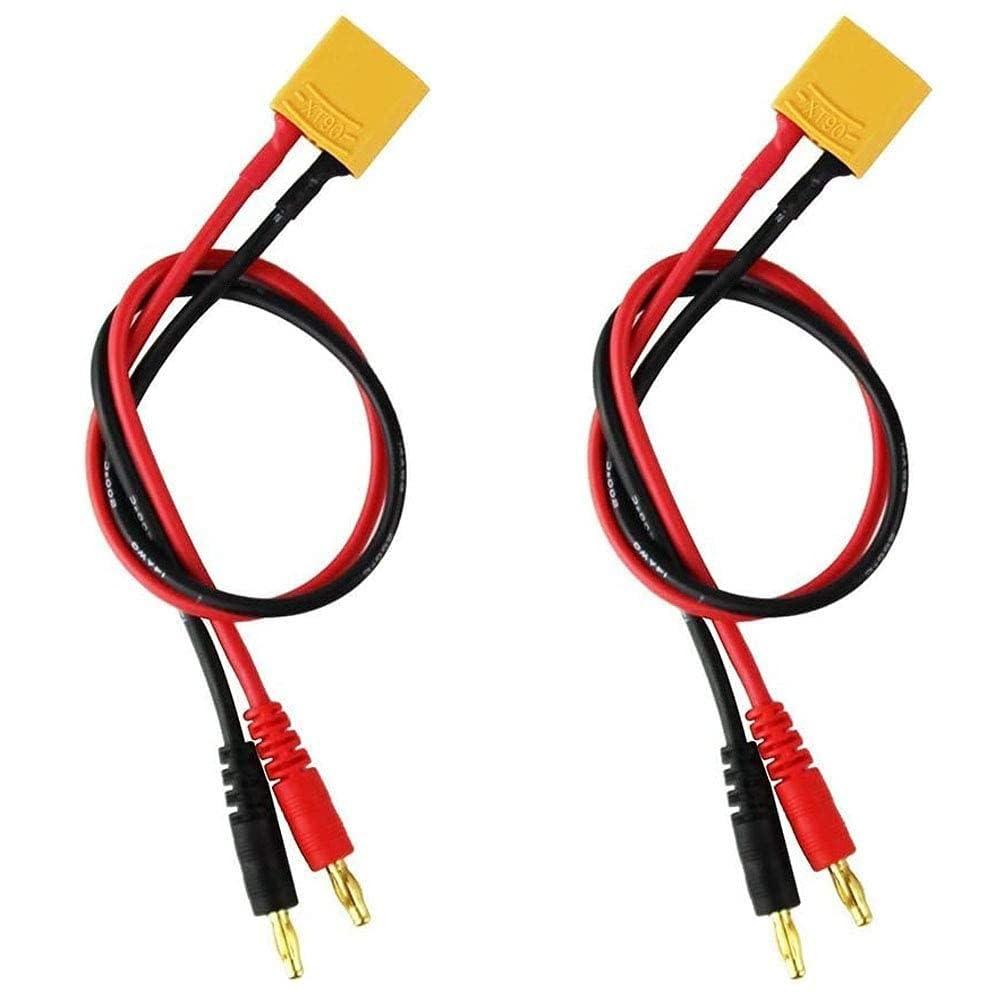 Nema XT60 Connector Plug to 4mm Banana Plugs -14 AWG - 15cm -Pack of Two-image-34