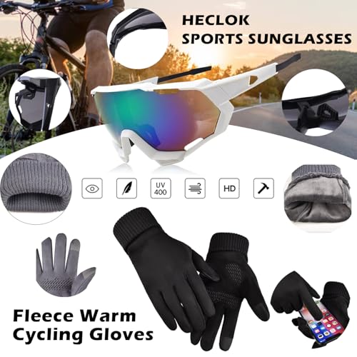 Conjunto de Maillot Ciclismo Manga Larga Hombre, Ropa de Ciclismo de Invierno Térmico para Hombre con Pantalón Acolchado de Gel 9D Y Culotte con Tirantes Polar cálido (TYP-3,L) - imagen 8