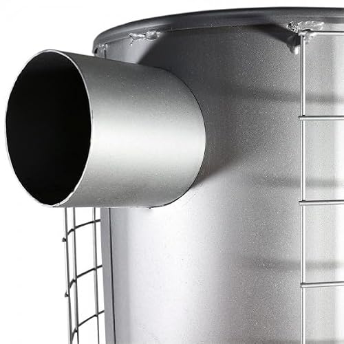 Miniatura 2 de Estufa De Leña Redonda Gris Ecodesing Económica 6,3 Kw Estufa De Leña Pequeña Chimenea Conducto Salida 120 Mm Hierro Estufa Llenya