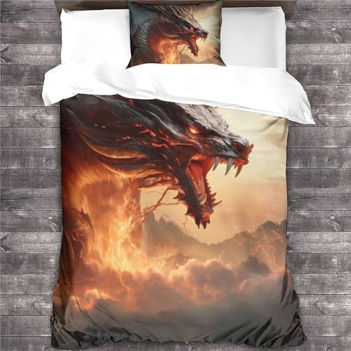 Housse de couette 3D dragon en microfibre haute densité de luxe - 4