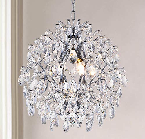image for Bestier Modern Pendant Chandelier Crystal Raindrop Lighting Ceiling Li