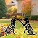 WONDER GARDEN Metal Dog Decor for Outside - 2 Pack Garden Stakes Decorative, Black Dog Silhouette Statues Lawn Ornaments Yard Patio Decor Women Men Mom Gifts
