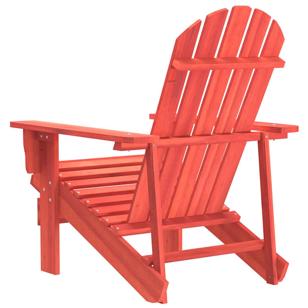 Adirondack - Sedia da giardino in legno di abete massiccio, colore rosso, stabile e resistente alle intemperie, con schienale e braccioli ergonomici, ideale per balcone, terrazza, esterni e