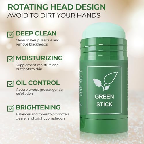 Shuiku Green Tea Clay For Face, Facial Blackhead Remover Mask Stick With Tea Extract For Deep Pore Cleansing thumb #1