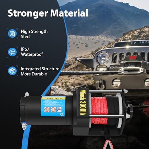 Winch eléctrico 3000LBS con control remoto inalámbrico miniatura 2
