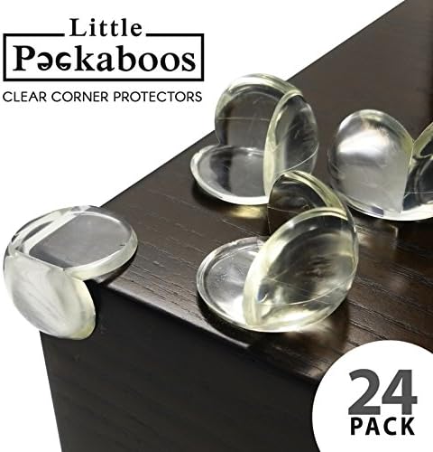 Clear Corner Protectors By Little Peekaboos: Pack Of 24 Transparent Safety Corner Guards For Tables, Desks And Furniture – Extra Strong Adhesive Gel Cushion Bumpers To Baby Proof Your House