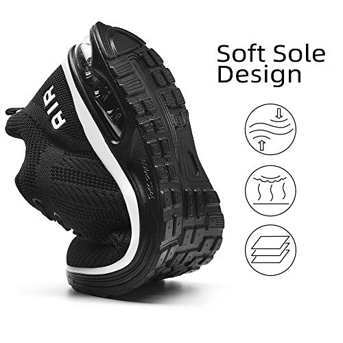 Lamincoa Women's Air Cushion Sneakers Running Shoes Breathable Mesh Anti Slip Athletic Tennis Shoes For Outdooor Jogging Black-A 7 #TOP6