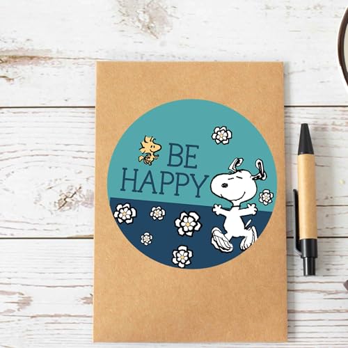 Image of Peanuts Snoopy Be Happy Adhesive Vinyl Decal