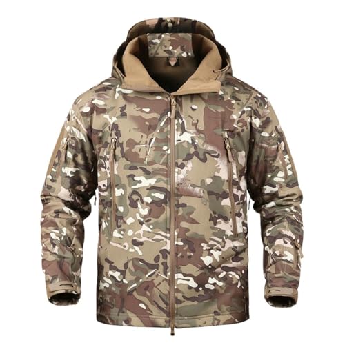 Veste tactique en softshell homme manteau militaire chaud coupe-vent